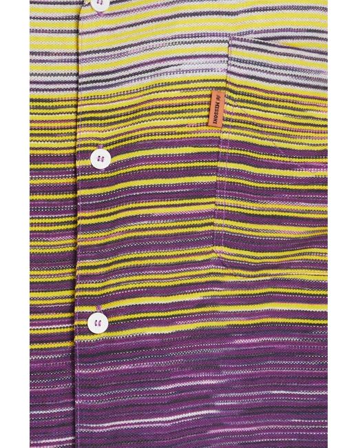 Missoni Bedrucktes hemd aus crêpe de chine in Purple für Herren