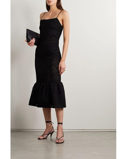 Interior Black The Esther Corded Lace Midi Dress