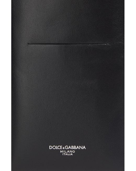 Dolce & Gabbana Black Leather Phone Pouch for men
