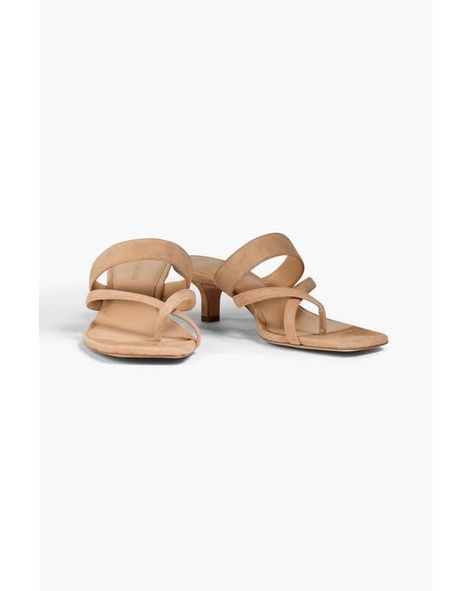 Veronica Beard Natural Alanis Suede Sandals