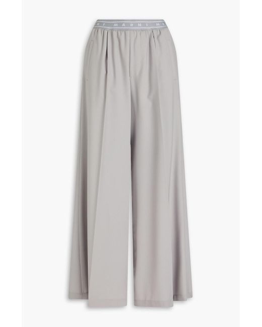 Marni Gray Wool Wide-leg Pants