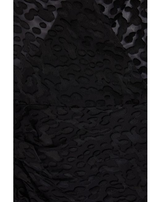 IRO Black Drapierte bluse aus devoré mit wickeleffekt