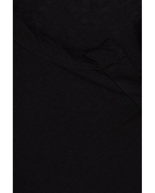 James Perse T-shirt aus einer baumwoll-leinenmischung mit henley-kragen in Black für Herren