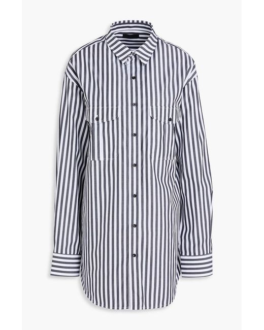 Wardrobe NYC Blue Striped Cotton-poplin Mini Shirt Dress