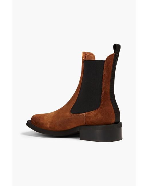 Ganni Brown Suede Chelsea Boots
