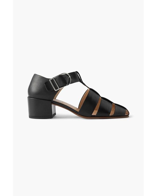Gabriela Hearst Black Lyle Cutout Leather Sandals
