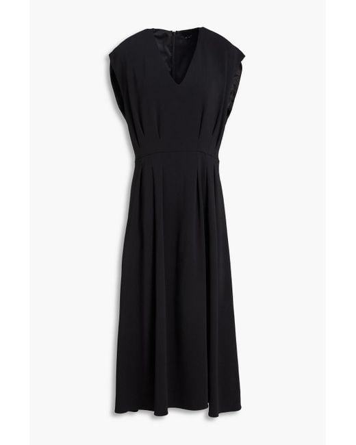 Joseph Black Turot Pleated Cady Midi Dress