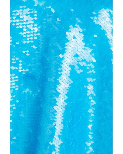 Ganni Blue Minikleid aus satin mit pailletten