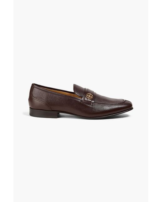 Bally Brown Sadei Embellished Leather Loafers for men
