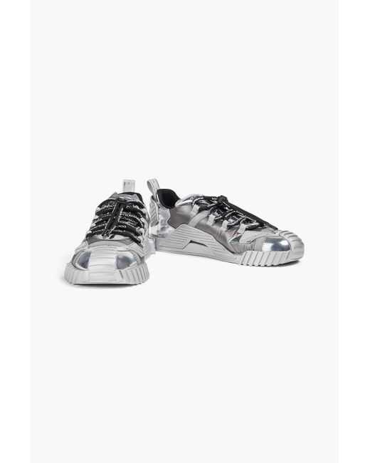 Dolce & Gabbana Metallic Sneakers aus -leder, shell und pvc