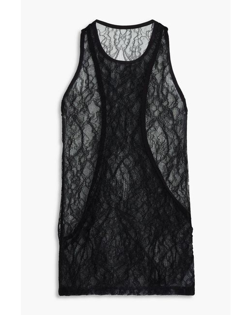 Dion Lee Black Stretch-lace Tank