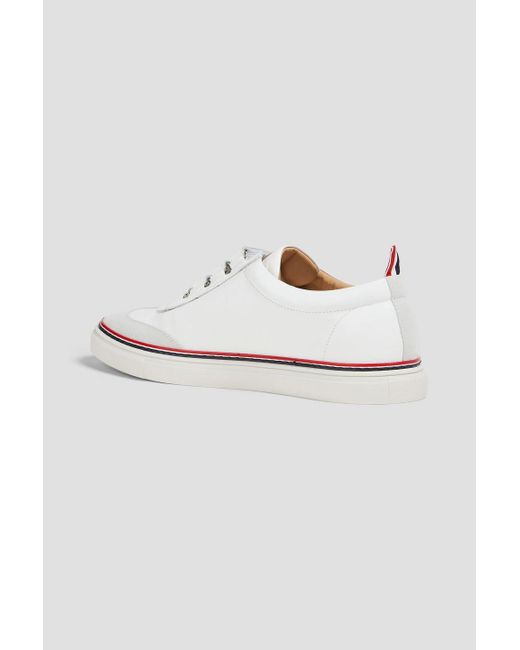 Thom Browne White Leather And Suede Sneakers for men