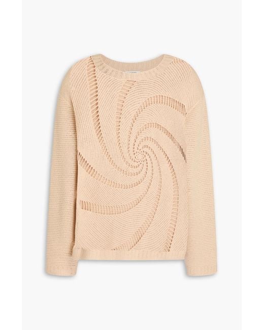 Sandro Strickpullover aus baumwolle in häkeloptik in Natural für Herren
