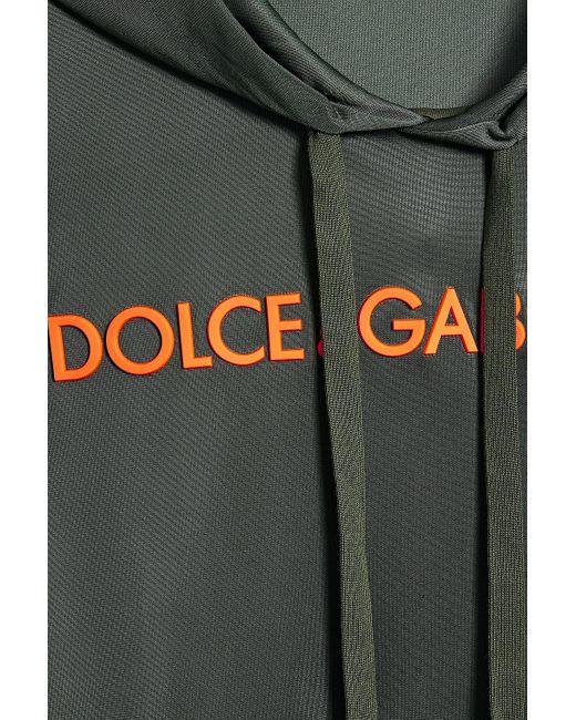 Dolce & Gabbana Green Logo-appliquéd Satin-jersey Hoodie for men