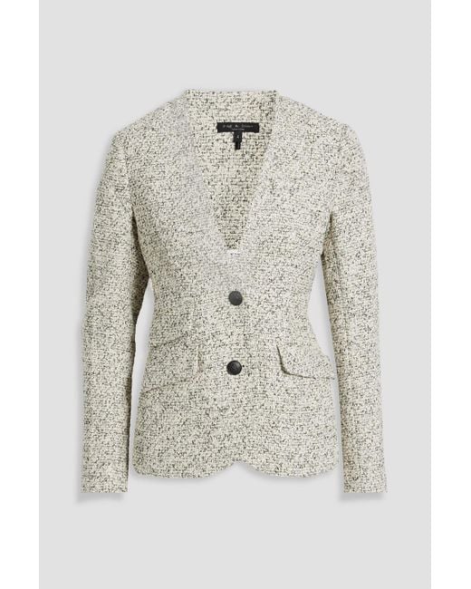 Rag & Bone White Elise Bouclé-tweed Blazer