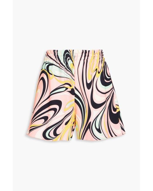 Emilio Pucci White Printed French Cotton-terry Shorts