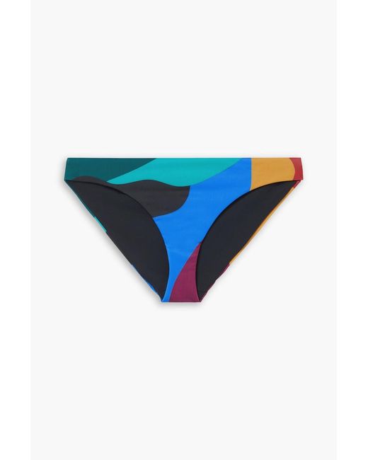 Mara Hoffman Blue Zoa halbhohes bikini-höschen mit print
