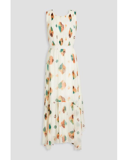 Ulla Johnson White Sarai Printed Silk-crepon Maxi Dress