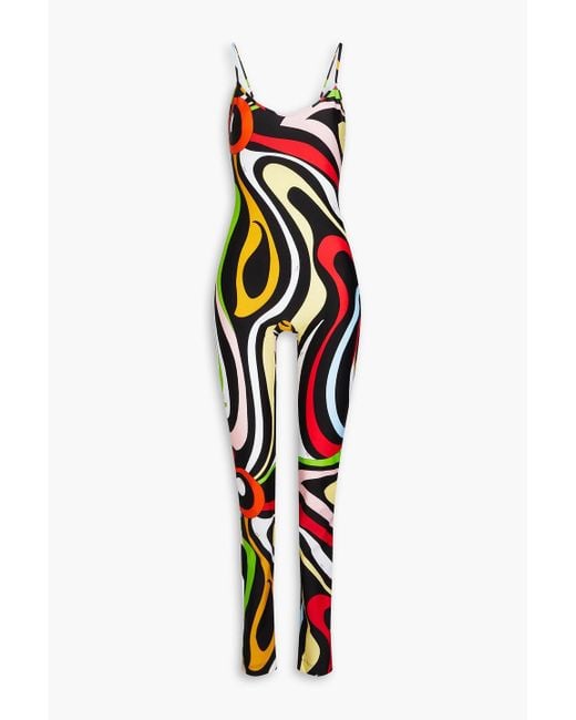 Emilio Pucci Black Printed Stretch-jersey Jumpsuit