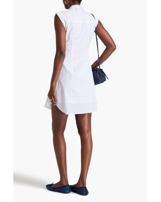 Rag & Bone White Louisa Twisted Cotton-Poplin Mini Shirt Dress