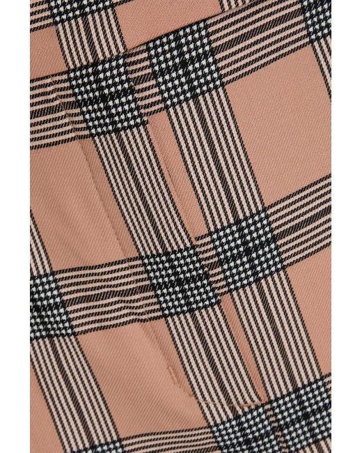 Zimmermann Natural Pleated Checked Twill Straight-leg Pants