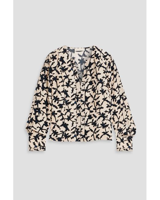 Ulla Johnson White Safi Printed Crepe Blouse