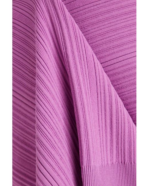 Hervé Léger Purple Oberteil aus bandage mit schößchen