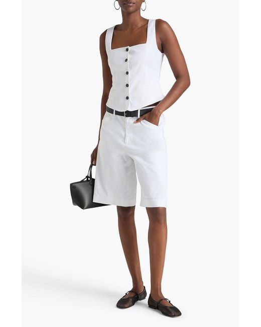 Rag & Bone White Mariana Linen-Blend Vest
