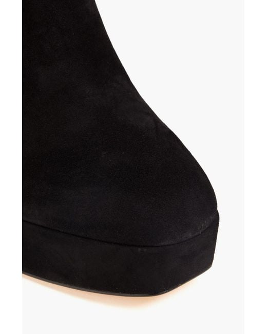 Stuart Weitzman Black Ankle boots aus veloursleder mit plateau
