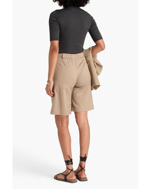 Brunello Cucinelli Gray Rollkragenpullover aus einer gerippten kaschmirmischung mit metallic-effekt