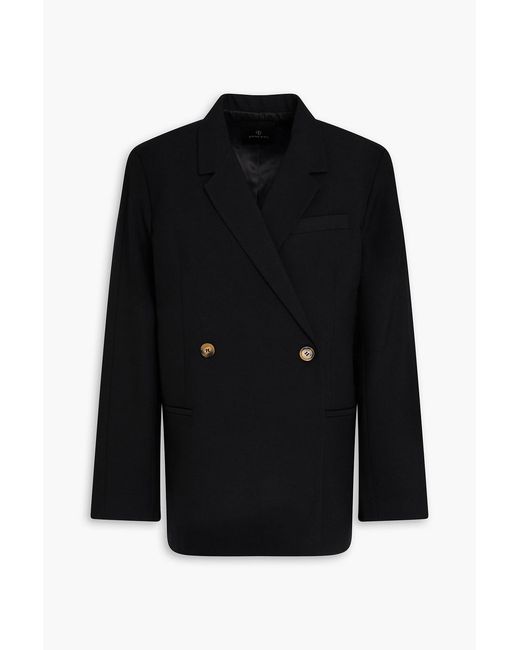 Anine Bing Black Piqué Blazer