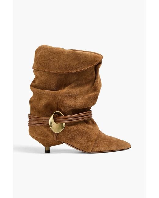 Isabel Marant Brown Edrika Embellished Suede Ankle Boots
