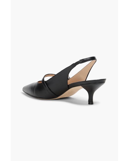 Stuart Weitzman Black Aura Leather Slingback Point-toe Flats