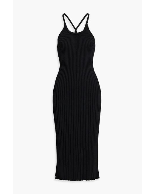 Proenza Schouler Black Midikleid aus rippstrick