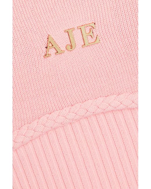 Aje. Pink Ream Embellished Knitted Top