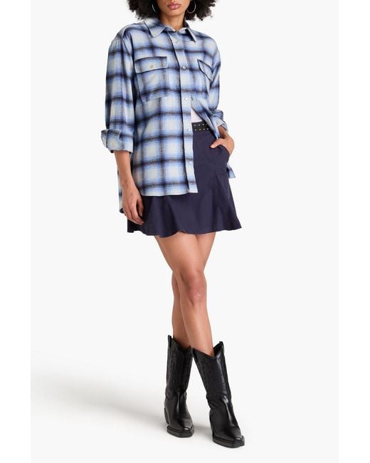 Isabel Marant Blue Marcelia Checked Wool-blend Flannel Shirt