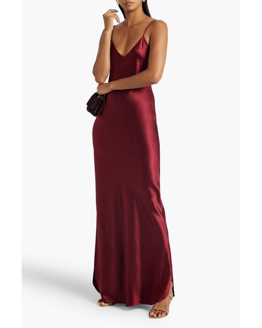 Nili Lotan Red Cami Silk-charmeuse Maxi Slip Dress