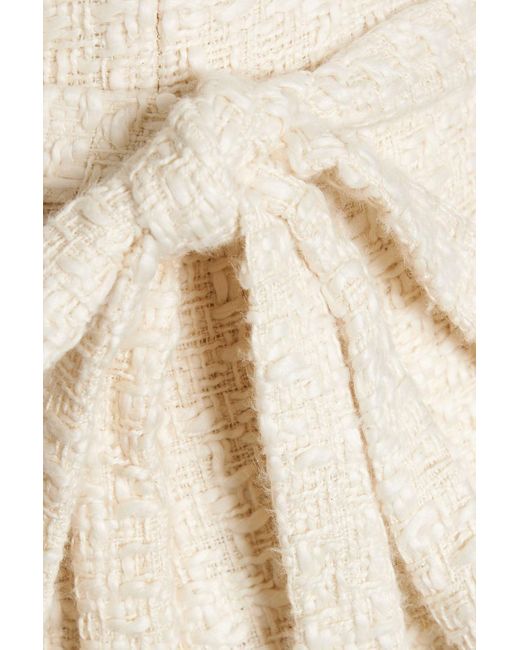 Another Tomorrow Natural Cotton-Tweed Midi Wrap Skirt
