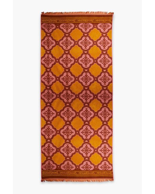 Zimmermann Orange Cotton-terry Jacquard Beach Towel