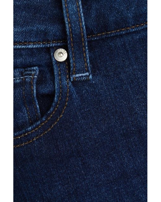 PAIGE Blue Faded Mid-rise Flared Jeans