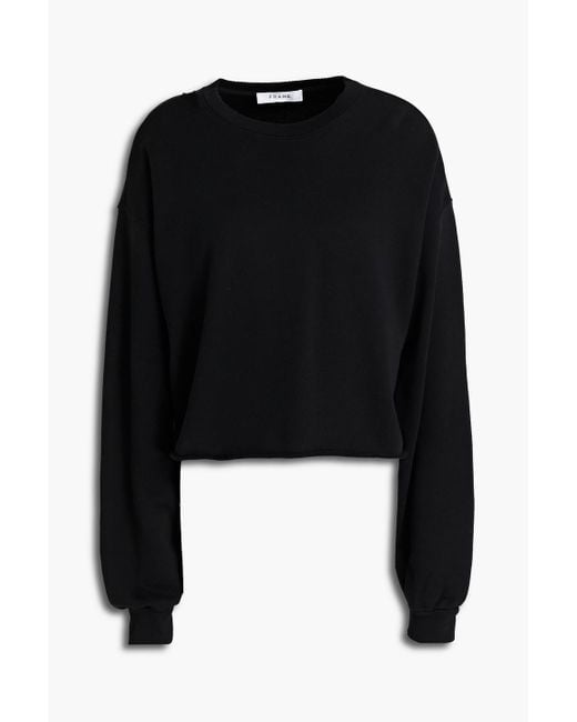 FRAME Black Organic French Pima Cotton-terry Sweatshirt