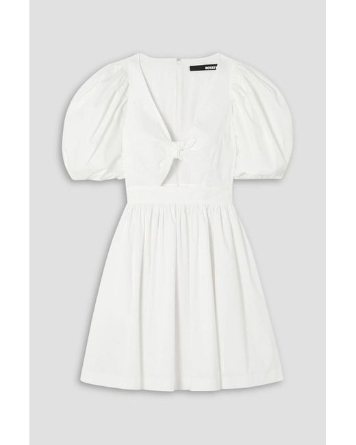 ROTATE BIRGER CHRISTENSEN White Minikleid aus einer baumwollmischung mit cut-outs und bindedetail vorne