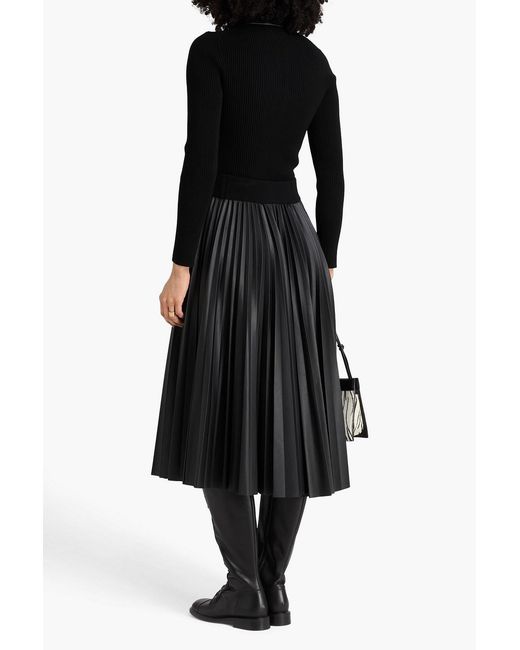 Jonathan Simkhai Black Pleated Midi Skirt