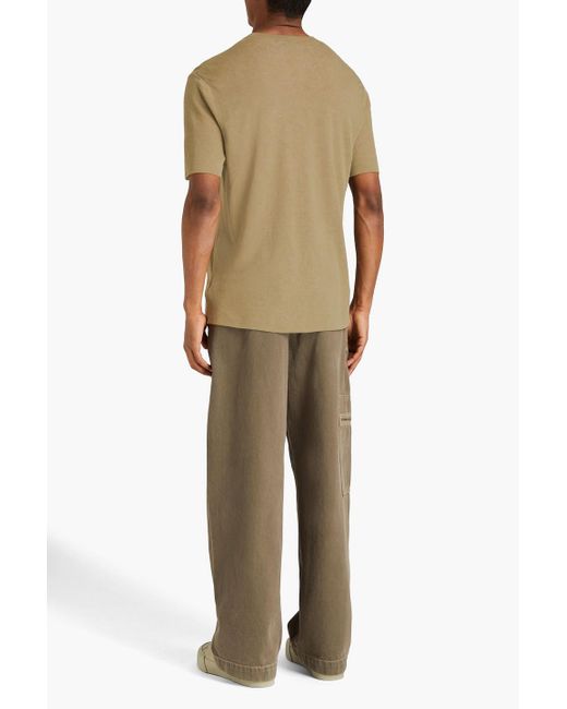 James Perse Green Linen-blend T-shirt for men