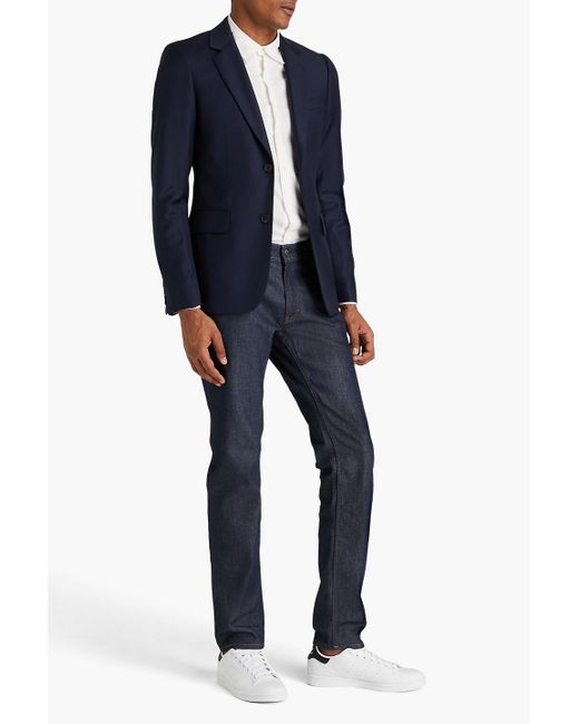 Sandro Blue Slim-fit Wool Suit Jacket for men