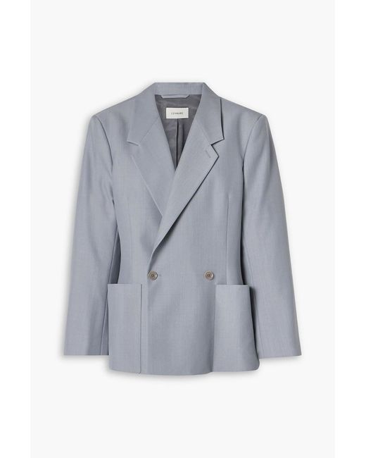 Lemaire Gray Double-Breasted Woven Blazer
