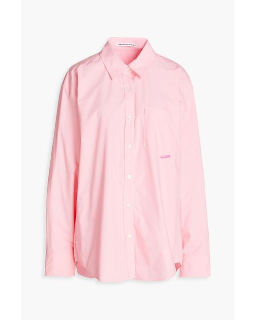 T By Alexander Wang Pink Cotton-poplin Shirt