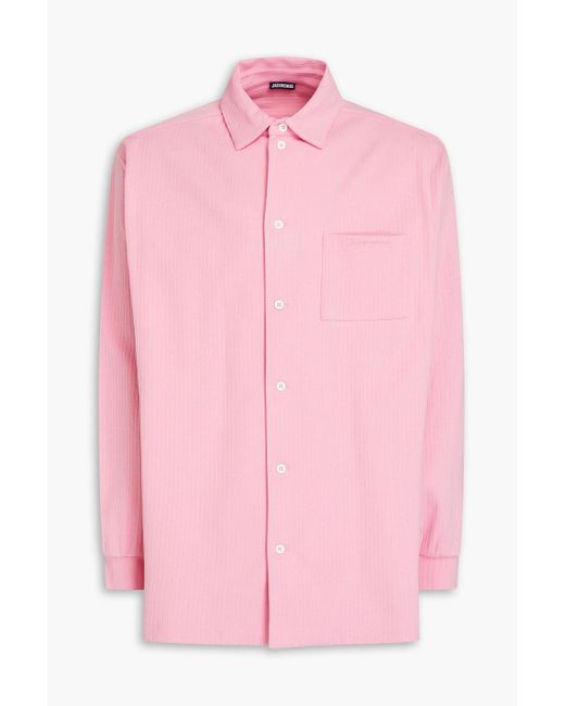 Jacquemus Oversized-hemd aus jersey aus gerippter stretch-baumwolle in Pink für Herren