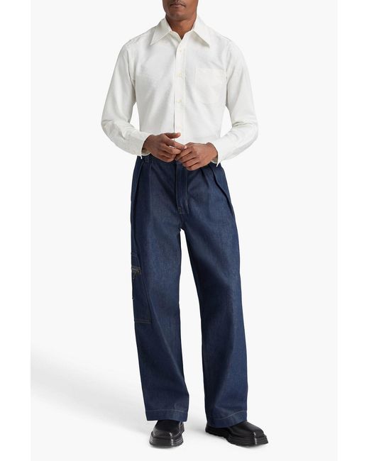 ERL White Satin-Jacquard Shirt for men
