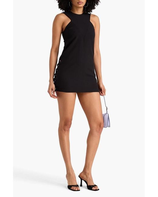 Emilio Pucci Black Lace-up Crepe Mini Dress